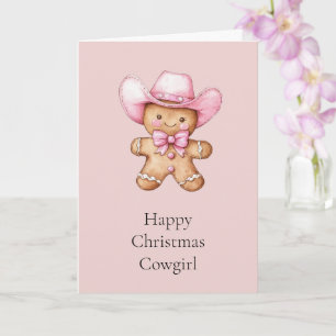 Carte Joyeux Noël de fille en pain d'épice
