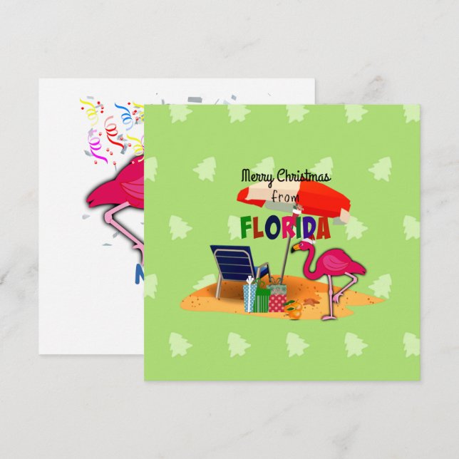 Carte Joyeux Noël de Floride (Devant / Derrière)