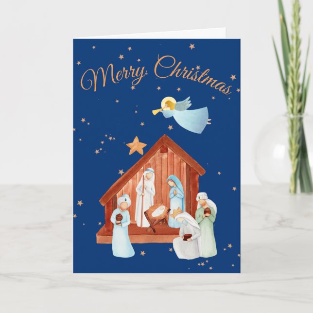 Carte Joyeux Noël de la Nativité (Devant)