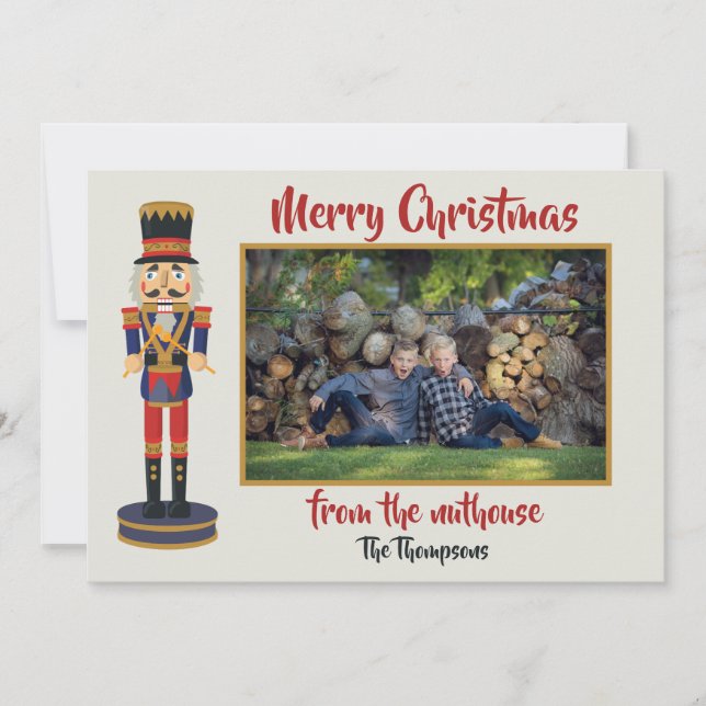 Carte Joyeux Noël de la nuthouse drôle Nutcracker (Devant)