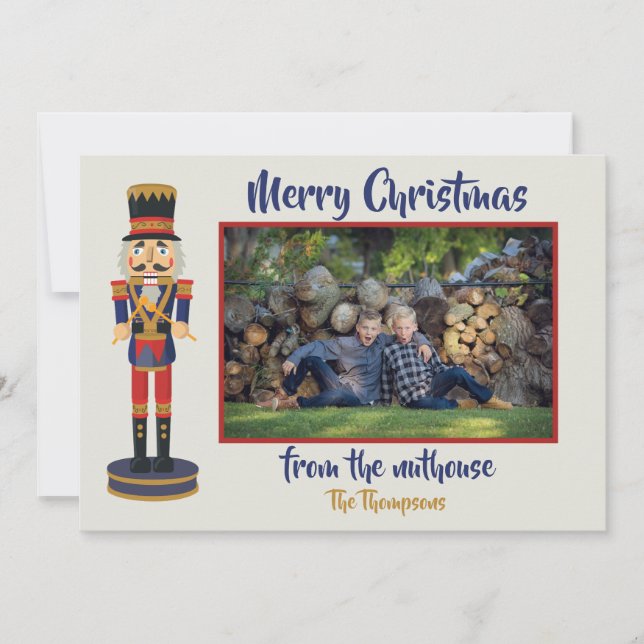 Carte Joyeux Noël de la nuthouse drôle Nutcracker (Devant)