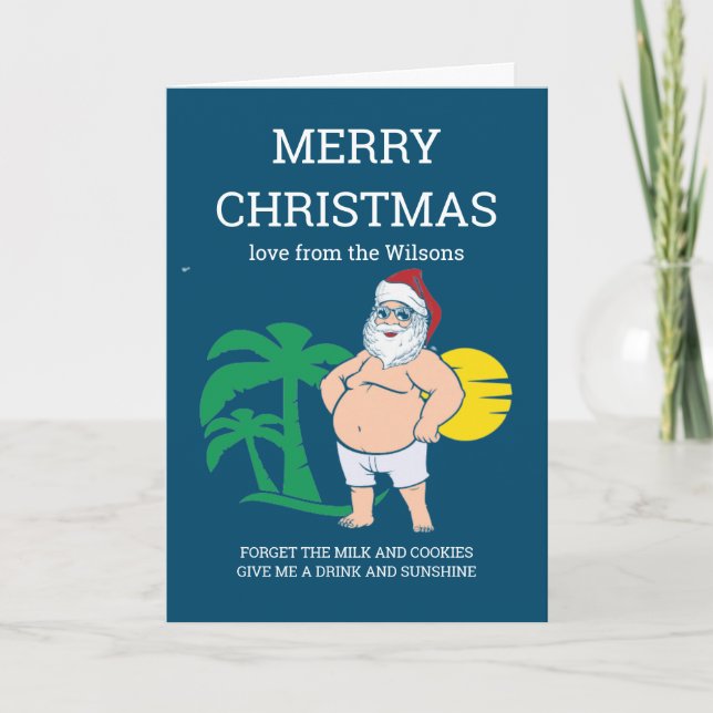 Carte Joyeux Noël de la plage (Devant)