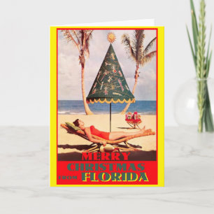 Carte Joyeux Noël de la plage 