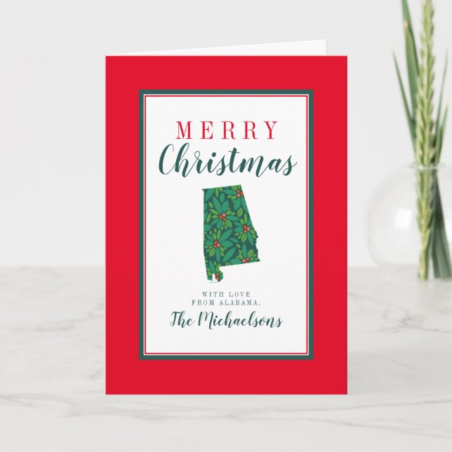 Carte Joyeux Noël de l'Alabama (Devant)