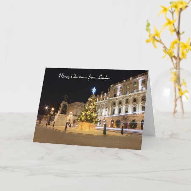 Carte Joyeux Noël de Londres (Fleur jaune)
