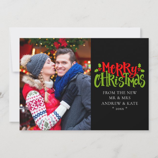 Carte Joyeux Noël de New Mr & Mrs Photo (Devant)