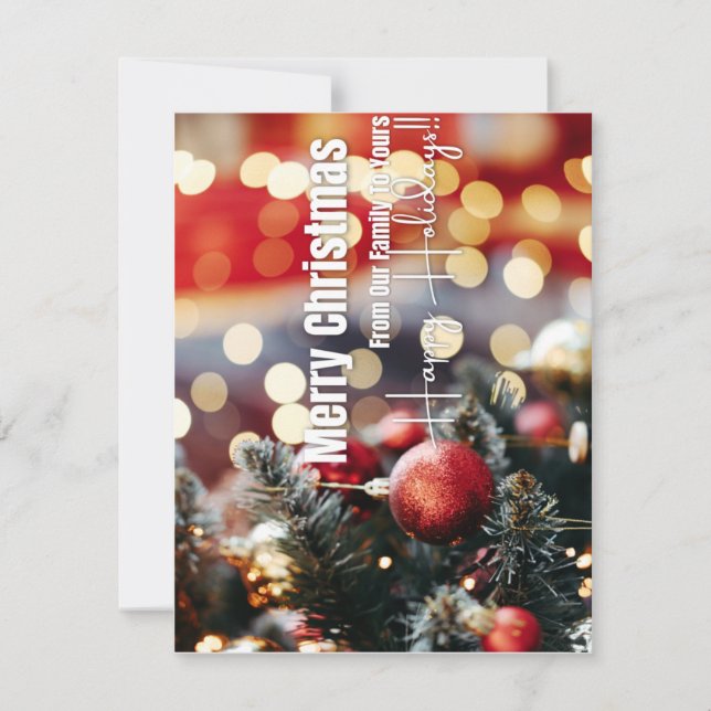 Carte Joyeux Noël De Notre Famille À Votre (Devant)