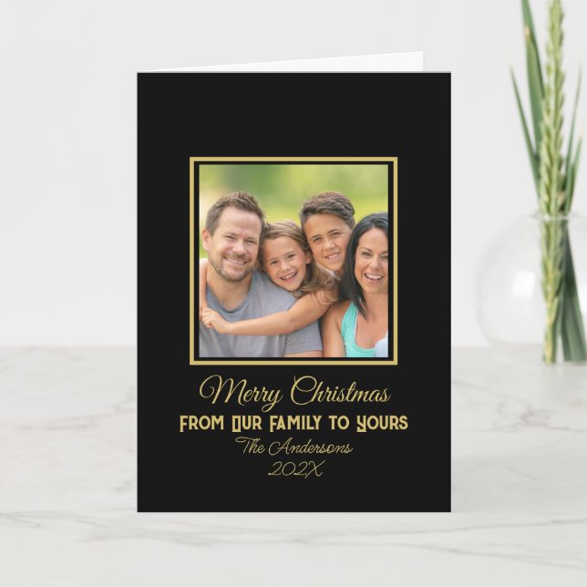 Carte Joyeux Noël de notre famille à votre photo (Devant)