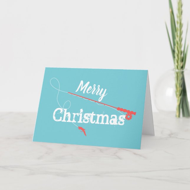 Carte Joyeux Noël de pêche à la mouche (Devant)