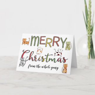 Carte Joyeux Noël de tous les chats de Noël de groupe