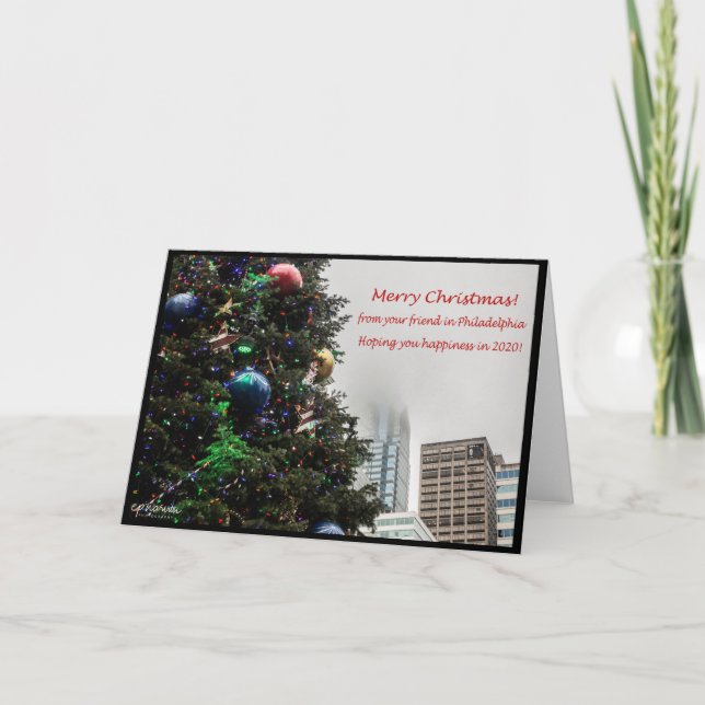 Carte Joyeux Noël de votre ami à Philadelphie (Devant)