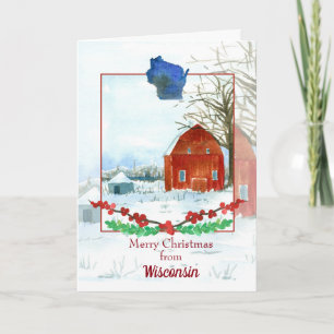 Carte Joyeux Noël de Wisconsin Red Grange