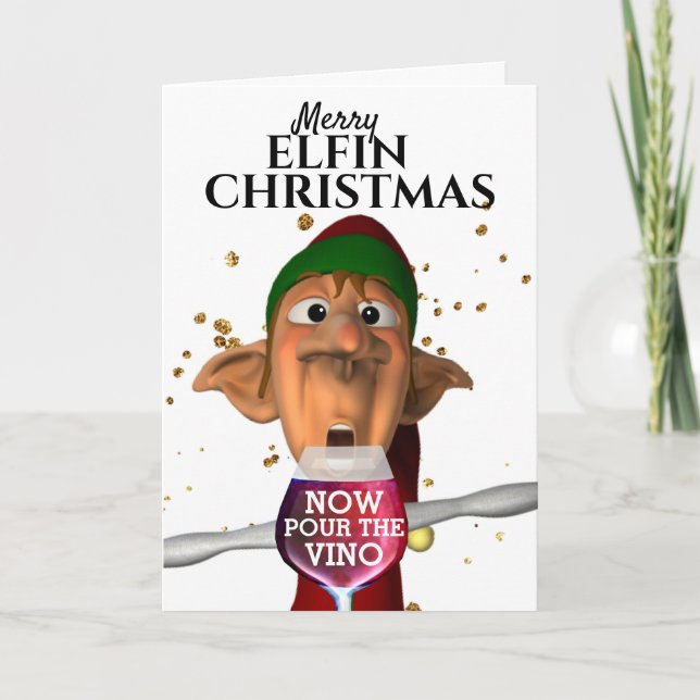 Carte Joyeux Noël d'elfin fin fin d'elffin maintenant ve (Devant)