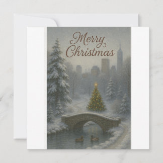 Carte Joyeux Noël depuis Central Park – Hiver élégant