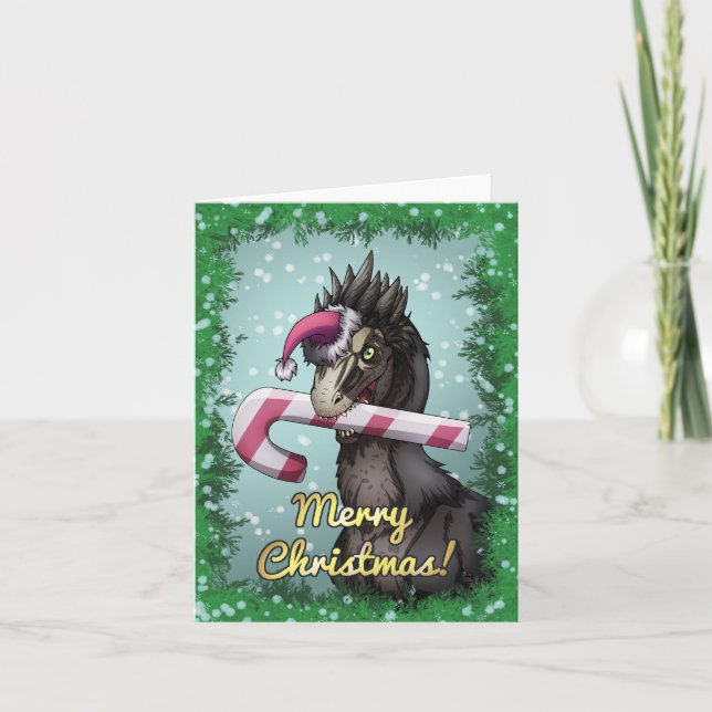 Carte Joyeux Noël dinosaure  (Devant)