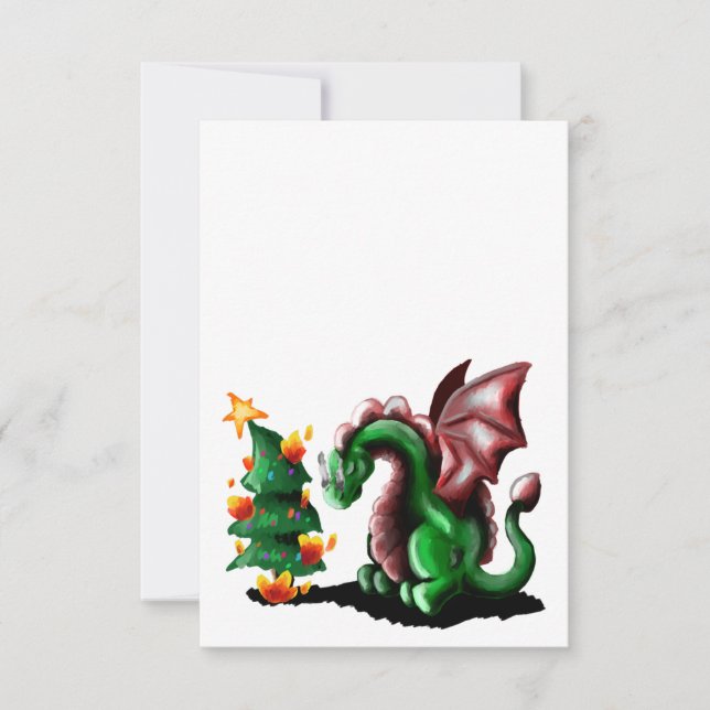 Carte Joyeux Noël Dragon (Devant)