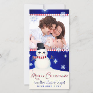 Carte "Joyeux Noël" du bonhomme de neige