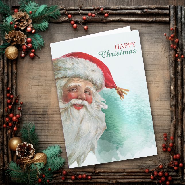 Carte Joyeux Noël du portrait du Père Noël (Créateur téléchargé)
