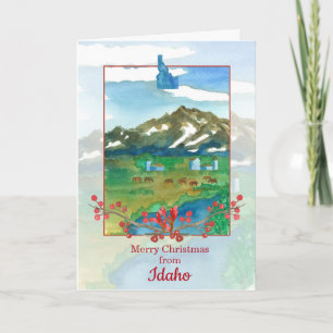 Carte Joyeux Noël du ranch des vaches Idaho