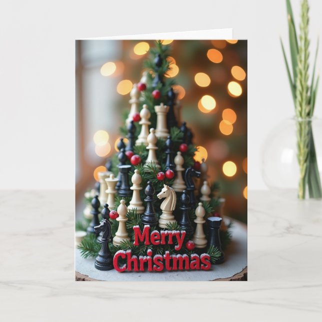 Carte Joyeux Noël Échecs (Devant)