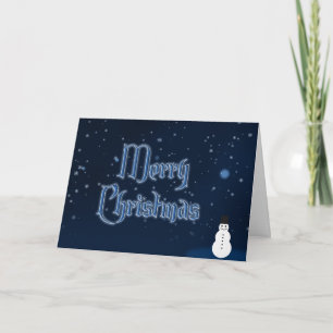 Carte Joyeux Noël élégant bonhomme de neige de Noël