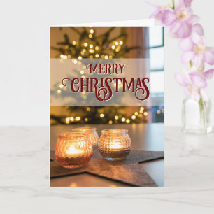Carte Joyeux Noël élégantes bougies de sapin de Noël