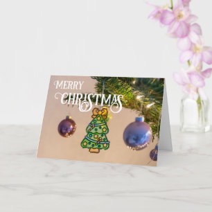 Carte Joyeux Noël élégantes boules de Noël pour sapin