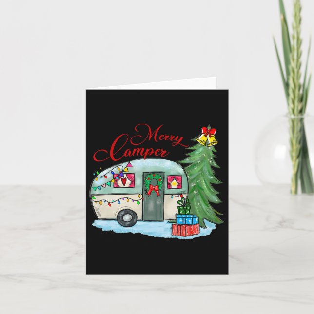 Carte Joyeux Noël en camping-car Père Noël Camping-car C (Devant)