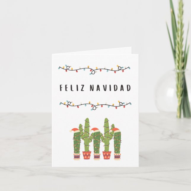 Carte Joyeux Noël espagnol mexicain de Noël (Devant)