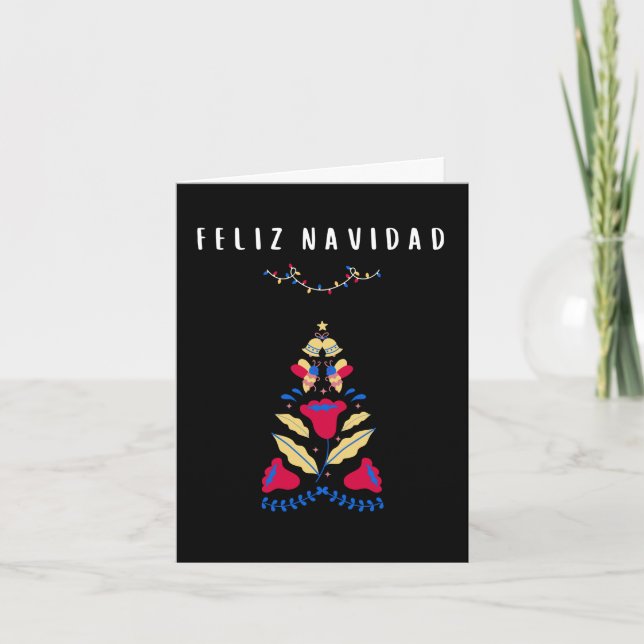 Carte Joyeux Noël espagnol mexicain de Noël (Devant)