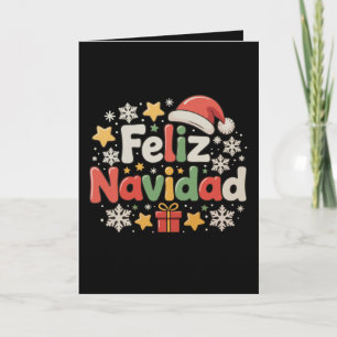 Carte Joyeux Noël espagnol mexicain Merry Christmas Xmas