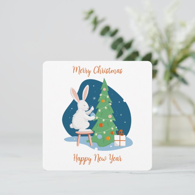 Carte Joyeux Noël et Bonne Année (Debout devant)
