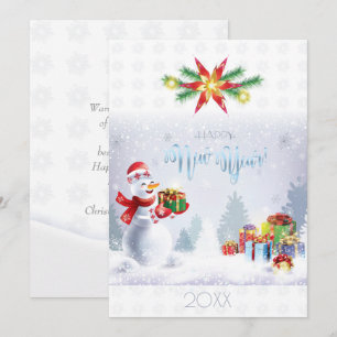 Carte Joyeux Noël et Bonne Année ! Snowman 20XX