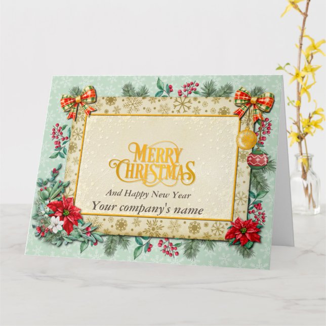 Carte Joyeux Noël et Joyeux Nouvel An par amour (Fleur jaune)