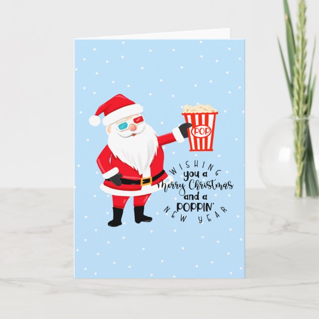 Carte joyeux noël et un pop-corn de nouvelle année (Devant)