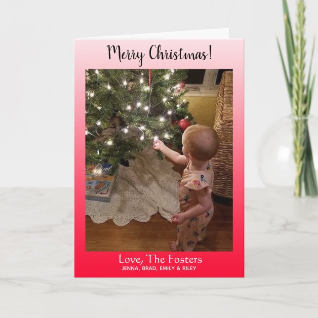 Carte Joyeux Noël Famille photo Whimsical (Devant)