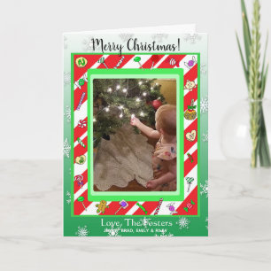 Carte Joyeux Noël Famille photo Whimsical