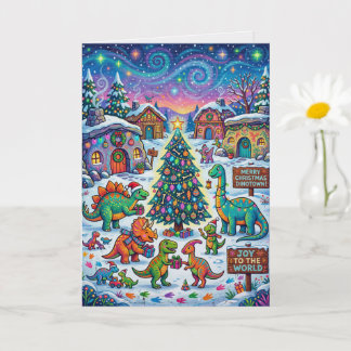 Carte Joyeux Noël Fantaisiste Dino Town