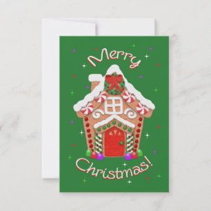 Carte Joyeux Noël ! Faux Felt Maison en pain d'épices