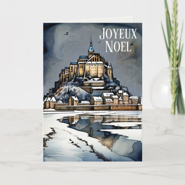 Carte Joyeux Noel Français Langue Noël Voeux (Devant)