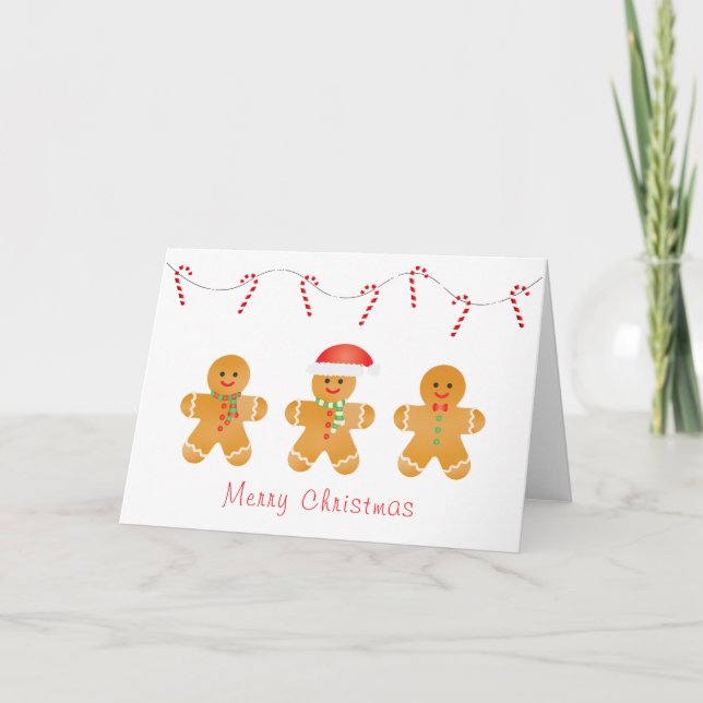 Carte Joyeux Noël Gingerbread Hommes (Devant)