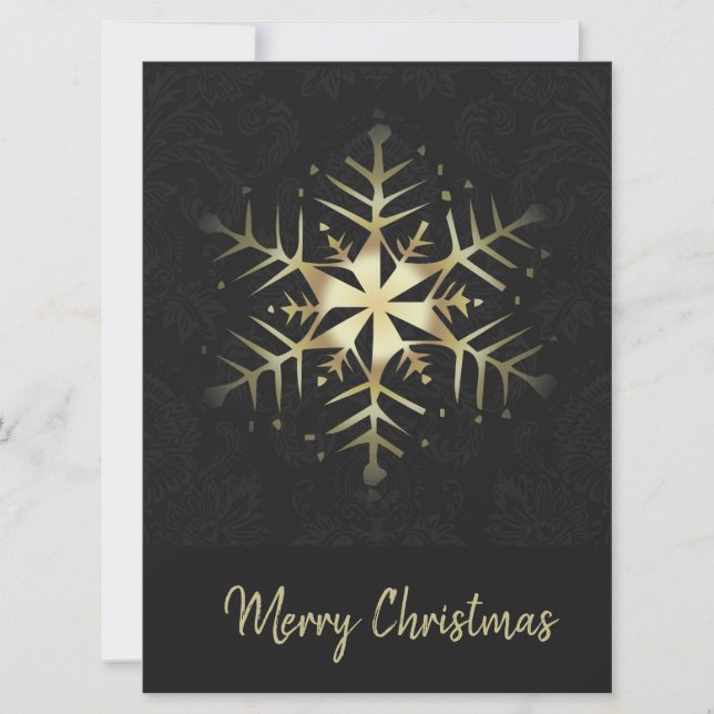 Carte Joyeux Noël Gold Snowflake (Devant)