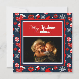 Carte Joyeux Noël grand-mère Photo Motif de vacances