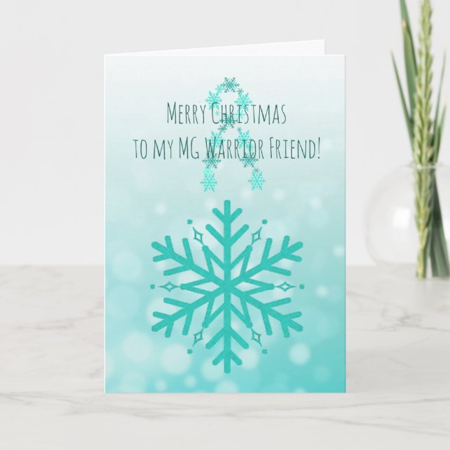 Carte Joyeux Noël Guerrier de Myasthenia Gravis de Fêtes (Devant)