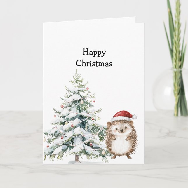 Carte Joyeux Noël Hérisson (Devant)
