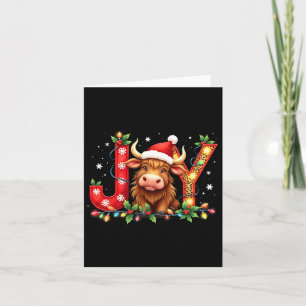 Carte Joyeux Noël Highland Vache drôle Famille Matchin