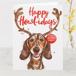 Carte Joyeux Noël Howli-Days Dachshund