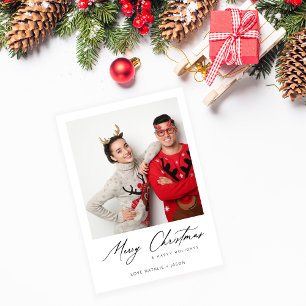 Carte Joyeux Noël instantanée photo minimaliste