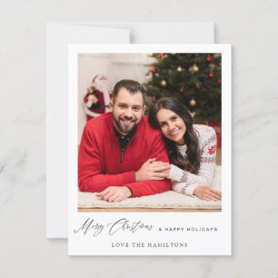 Carte Joyeux Noël instantanée photo - w Plaid