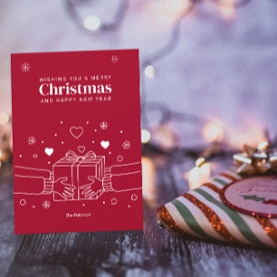 Carte Joyeux Noël   Joy of Givline Art Greeting